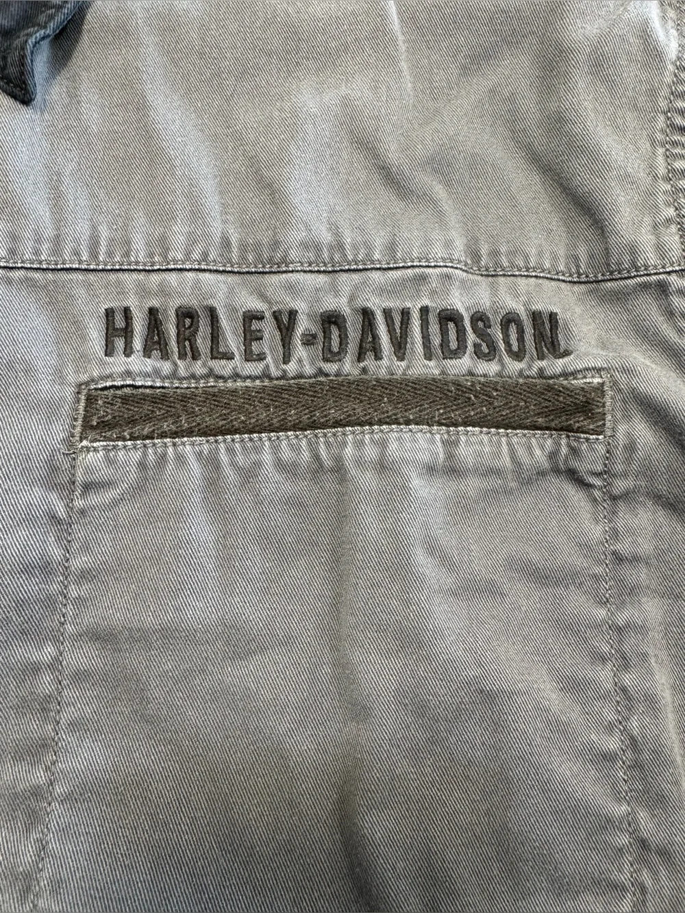 HARLEY DAVIDSON MOTORCYCLES MENS SIZE XXL MECHANICS SHIRT GRAY BLACK COTTON
